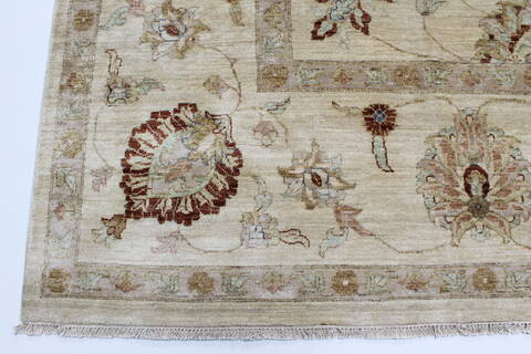 Chobi Beige Hand Knotted 120 X 147  Area Rug 250-24232 Image 5