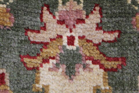 Pishavar Green Runner Hand Knotted 27 X 152  Area Rug 250-24276 Image 6
