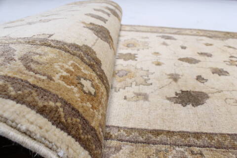 Chobi Beige Runner Hand Knotted 210 X 163  Area Rug 250-24277 Image 12