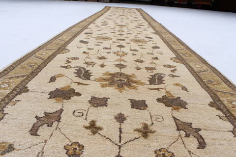 Chobi Beige Runner Hand Knotted 210 X 163  Area Rug 250-24277 Image 3
