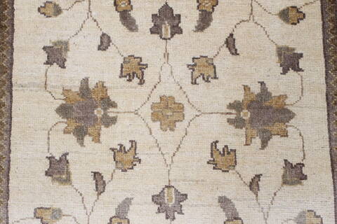 Chobi Beige Runner Hand Knotted 210 X 163  Area Rug 250-24277 Image 5
