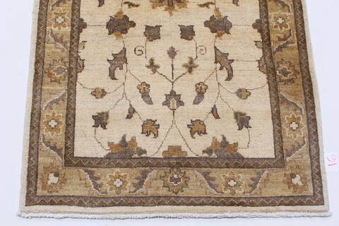 Chobi Beige Runner Hand Knotted 210 X 163  Area Rug 250-24277 Image 6