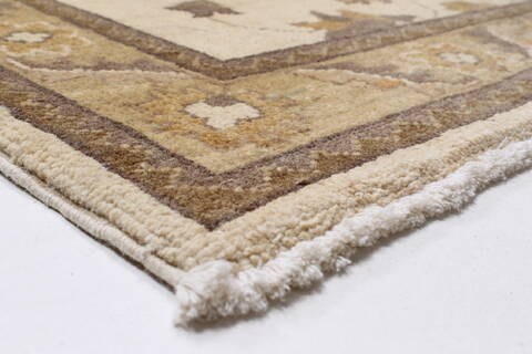 Chobi Beige Runner Hand Knotted 210 X 163  Area Rug 250-24277 Image 7