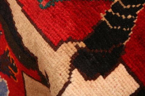 Gabbeh Red Hand Knotted 37 X 510  Area Rug 100-24287 Image 1