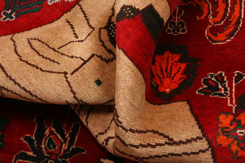 Gabbeh Red Hand Knotted 37 X 510  Area Rug 100-24287 Image 2