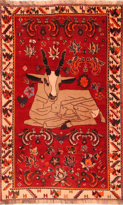 Gabbeh Red Hand Knotted 37 X 510  Area Rug 100-24287 Image 0