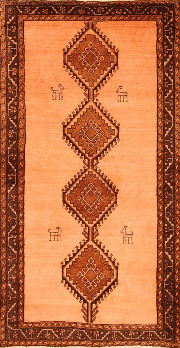 Gabbeh Beige Hand Knotted 36 X 68  Area Rug 100-24289 Image 0