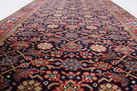 Herati Blue Runner Hand Knotted 27 X 80  Area Rug 250-24305 Image 1