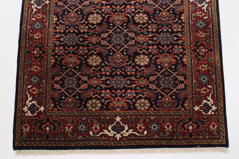 Herati Blue Runner Hand Knotted 27 X 80  Area Rug 250-24305 Image 4