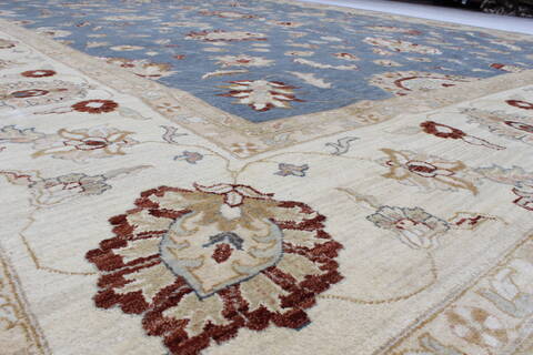 Pishavar Blue Hand Knotted 1110 X 153  Area Rug 250-24327 Image 5