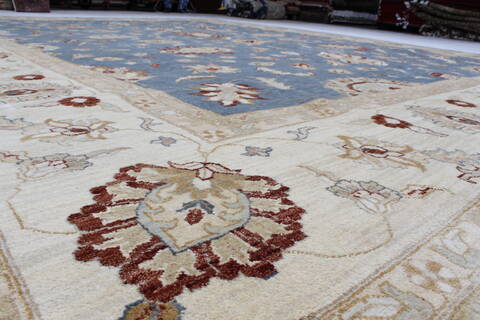 Pishavar Blue Hand Knotted 1110 X 153  Area Rug 250-24327 Image 6