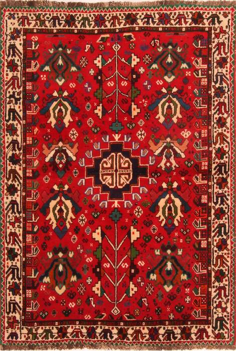 Qashqai Red Hand Knotted 40 X 54  Area Rug 100-24329 Image 0