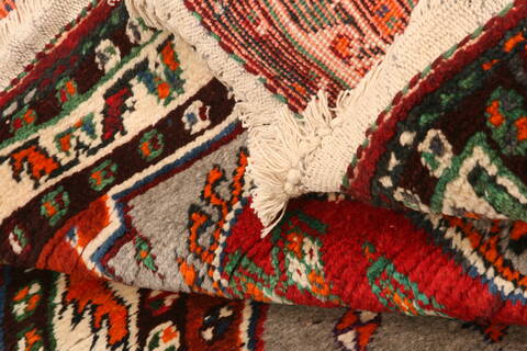 Gabbeh Red Hand Knotted 39 X 66  Area Rug 100-24333 Image 4