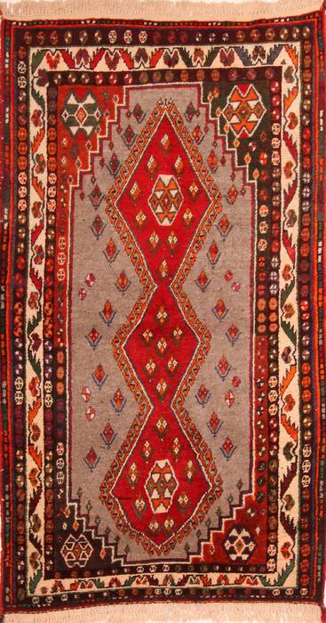 Gabbeh Red Hand Knotted 39 X 66  Area Rug 100-24333 Image 0