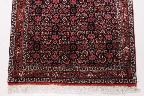 Bidjar Blue Runner Hand Knotted 24 X 65  Area Rug 250-24334 Image 2
