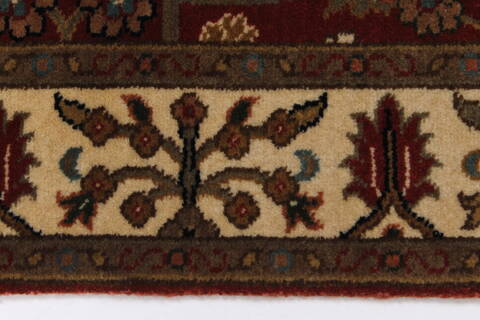 Agra Brown Runner Hand Knotted 27 X 710  Area Rug 250-24346 Image 3
