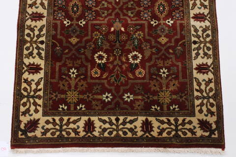 Agra Brown Runner Hand Knotted 27 X 710  Area Rug 250-24346 Image 5