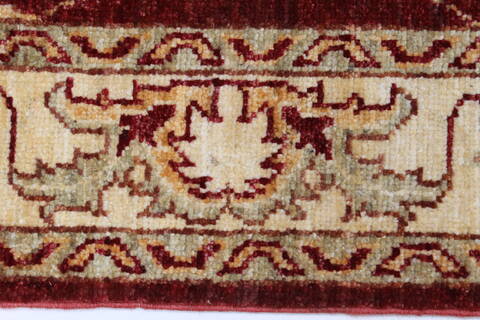 Pishavar Red Runner Hand Knotted 28 X 91  Area Rug 250-24356 Image 2