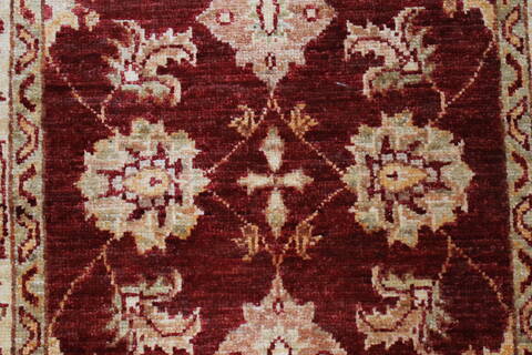 Pishavar Red Runner Hand Knotted 28 X 91  Area Rug 250-24356 Image 3