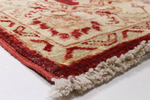Pishavar Red Runner Hand Knotted 28 X 91  Area Rug 250-24356 Image 5