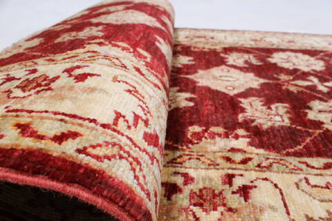 Pishavar Red Runner Hand Knotted 28 X 91  Area Rug 250-24356 Image 9