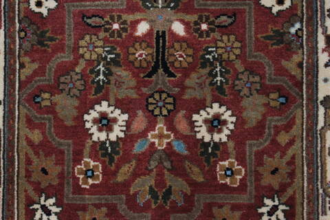 Karajeh Brown Runner Hand Knotted 20 X 78  Area Rug 250-24359 Image 2