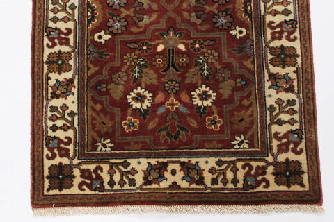 Karajeh Brown Runner Hand Knotted 20 X 78  Area Rug 250-24359 Image 3