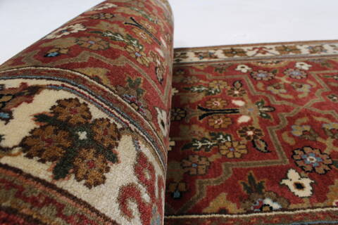 Karajeh Brown Runner Hand Knotted 20 X 78  Area Rug 250-24359 Image 8