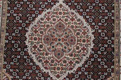 Tabriz Black Runner Hand Knotted 28 X 71  Area Rug 250-24364 Image 3