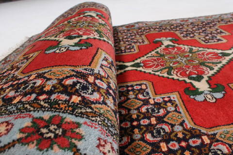 Sanandaj Red Runner Hand Knotted 211 X 84  Area Rug 250-24370 Image 12