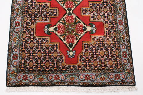 Sanandaj Red Runner Hand Knotted 211 X 84  Area Rug 250-24370 Image 6