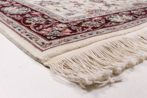 Tabriz Beige Runner Hand Knotted 26 X 80  Area Rug 250-24386 Image 5