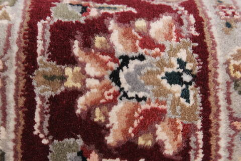 Tabriz Beige Runner Hand Knotted 26 X 80  Area Rug 250-24386 Image 8