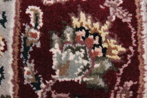 Tabriz Beige Runner Hand Knotted 26 X 80  Area Rug 250-24386 Image 9