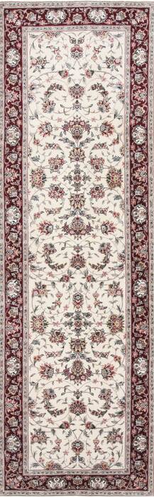 Tabriz Beige Runner Hand Knotted 26 X 80  Area Rug 250-24386 Image 0