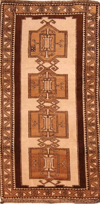 Gabbeh Beige Hand Knotted 32 X 62  Area Rug 100-24395 Image 0