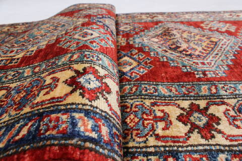 Kazak Red Runner Hand Knotted 26 X 77  Area Rug 250-24404 Image 10