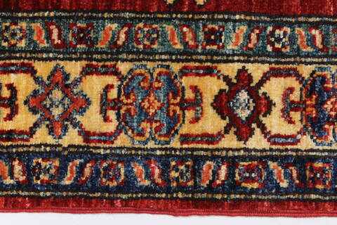 Kazak Red Runner Hand Knotted 26 X 77  Area Rug 250-24404 Image 3