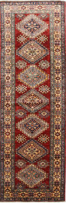 Kazak Red Runner Hand Knotted 26 X 77  Area Rug 250-24404 Image 0