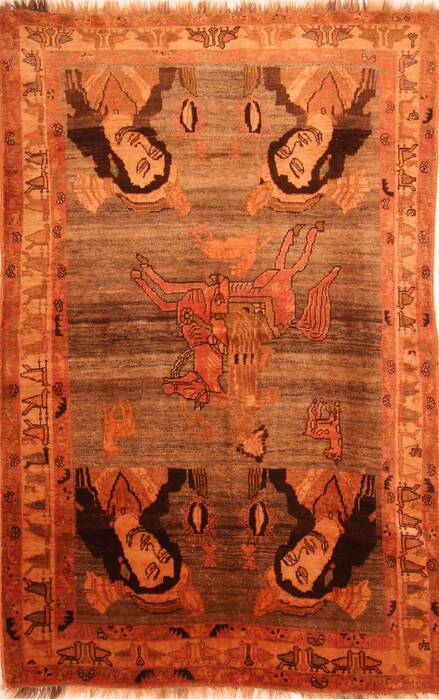 Gabbeh Brown Hand Knotted 52 X 710  Area Rug 100-24429 Image 0