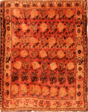 Persian Gabbeh Red Rectangle 5x7 ft Wool Carpet 24452