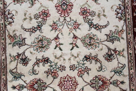 Sino-Persian Beige Runner Hand Knotted 26 X 80  Area Rug 250-24506 Image 4