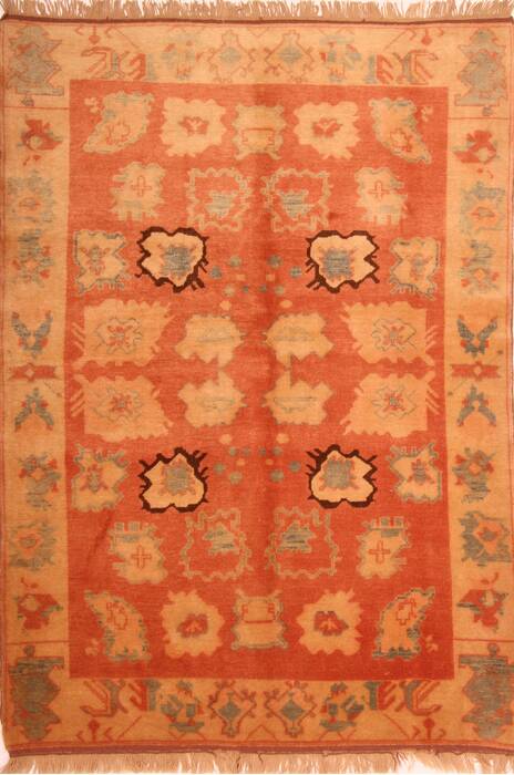 Gabbeh Orange Hand Knotted 47 X 68  Area Rug 100-24529 Image 0