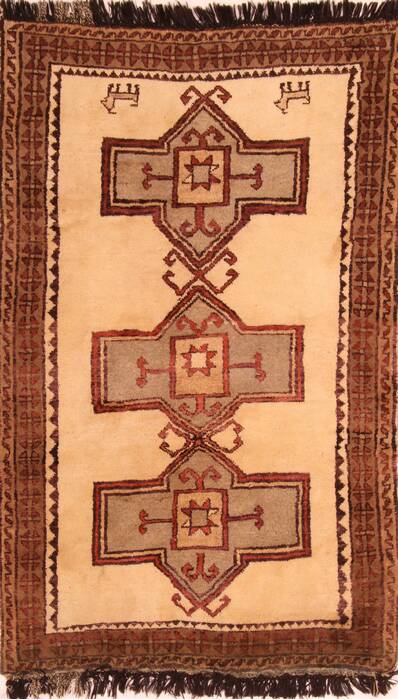 Gabbeh Beige Hand Knotted 39 X 64  Area Rug 100-24539 Image 0
