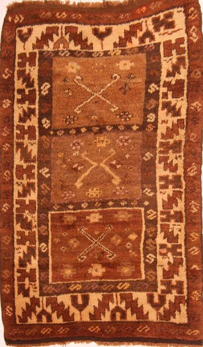 Gabbeh Brown Hand Knotted 38 X 55  Area Rug 100-24560 Image 0