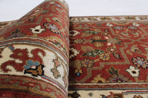 Semnan Brown Runner Hand Knotted 20 X 711  Area Rug 250-24563 Image 9
