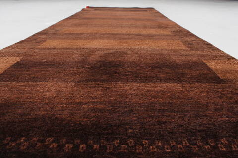 Gabbeh Brown Runner Hand Knotted 26 X 711  Area Rug 250-24583 Image 1