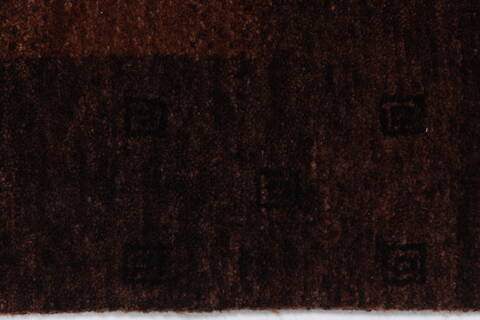 Gabbeh Brown Runner Hand Knotted 26 X 711  Area Rug 250-24583 Image 2
