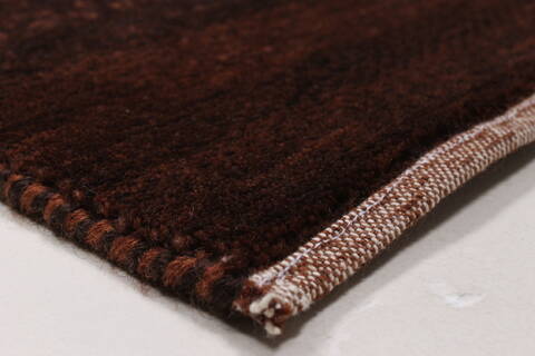 Gabbeh Brown Runner Hand Knotted 26 X 711  Area Rug 250-24583 Image 6