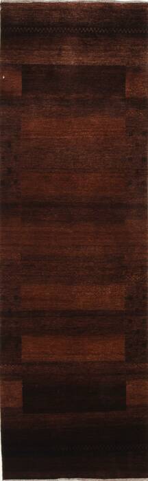Gabbeh Brown Runner Hand Knotted 26 X 711  Area Rug 250-24583 Image 0